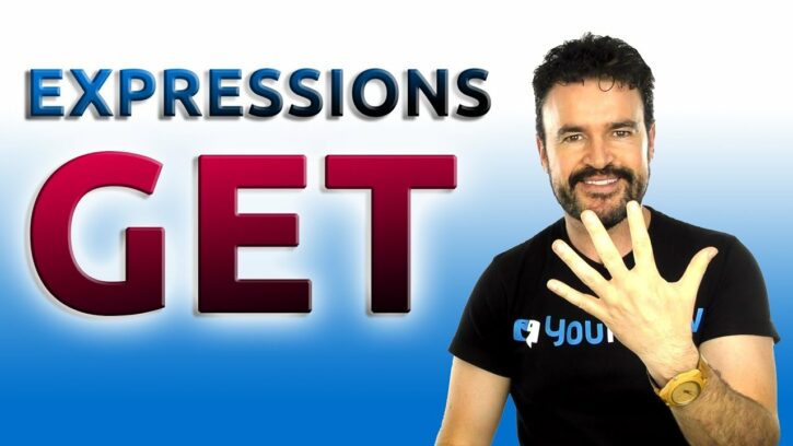 Se trata de una imagen para un artículo en donde hablamos de cinco expresiones con el verbo to get en inglés